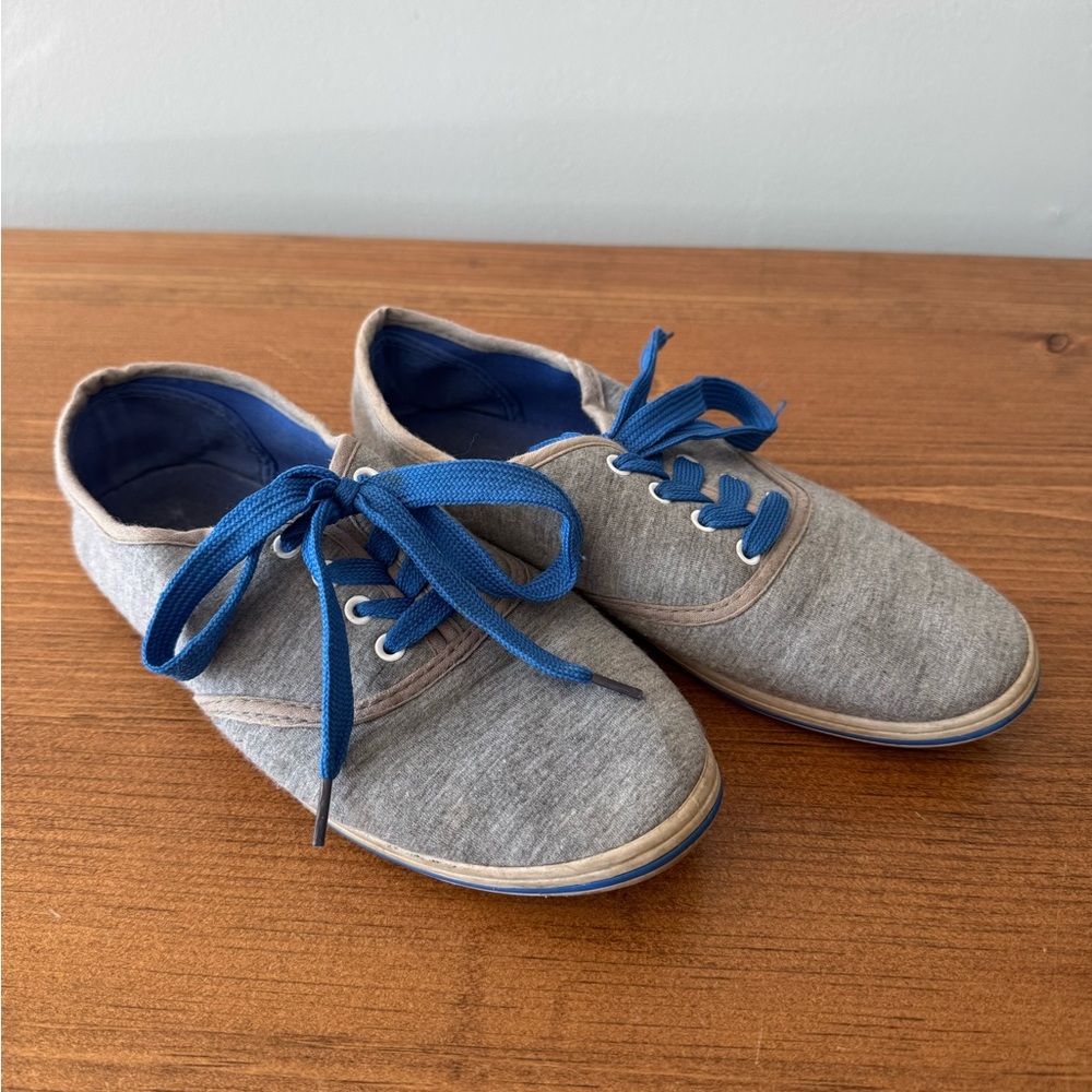 Gray and Blue Casual Sneakers